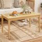 Natural Teak Wood Coffee Table with Slatted Top and Stable Structure